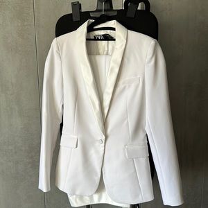 Zara Sarin Lapel White Tuxedo Suit Size XS